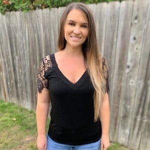 Lace Sleeve Top
